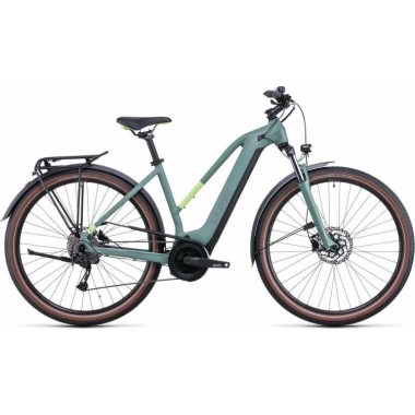 Vélo électrique Touring Hybrid ONE 400 green'n'sharpgreen 2022 cadre trapèze CUBE | Veloactif