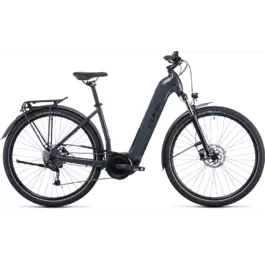 Vélo électrique Touring Hybrid ONE grey´n´blue 2022 cadre ouvert CUBE, Vélo électrique Cube, Veloactif