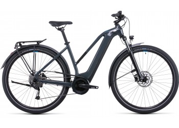 Vélo électrique Touring Hybrid ONE 400 grey´n´blue 2022 Trapèze CUBE, Vélo électrique Cube, Veloactif
