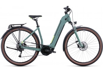 Vélo électrique Touring Hybrid ONE 400 green'n'sharpgreen 2022 cadre ouvert CUBE, Vélo électrique Cube, Veloactif