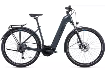 Vélo électrique Touring Hybrid ONE grey´n´blue 2022 cadre ouvert CUBE, Vélo électrique Cube, Veloactif