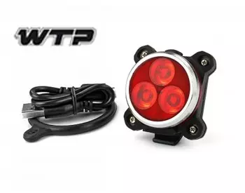 Éclairage arrière WTP Disco 3LED USB 120 Lumens Noir, Eclairage, Veloactif