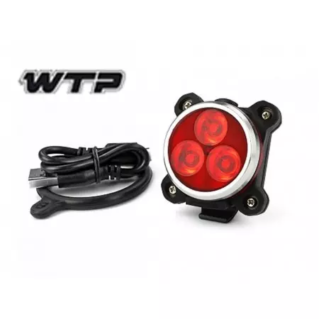 Éclairage arrière WTP Disco 3LED USB 120 Lumens Noir, Eclairage, Veloactif