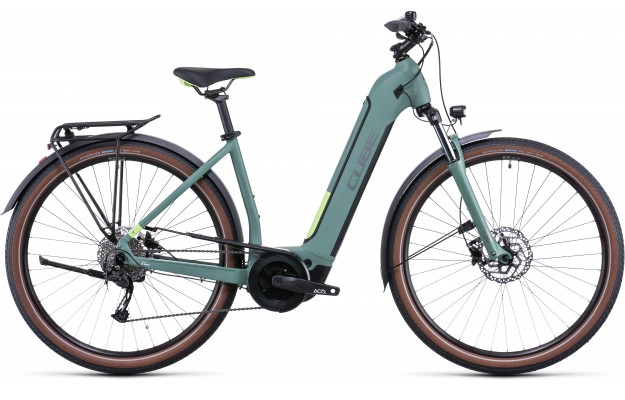 Vélo électrique Touring Hybrid ONE green'n'sharpgreen 2022 cadre ouvert CUBE, Vélo électrique Cube, Veloactif