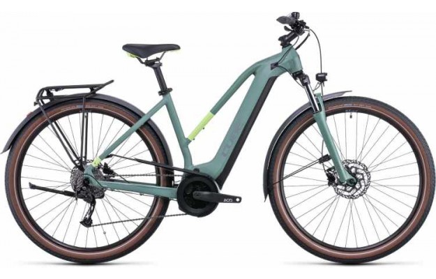 Vélo électrique Touring Hybrid ONE green'n'sharpgreen 2022 cadre trapèze CUBE, Vélo électrique Cube, Veloactif