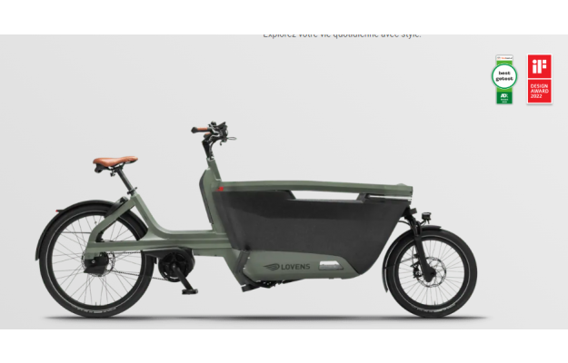 Vélo cargo électrique Lovens Explorer S85, Vélo électrique Urban Arrow, Veloactif